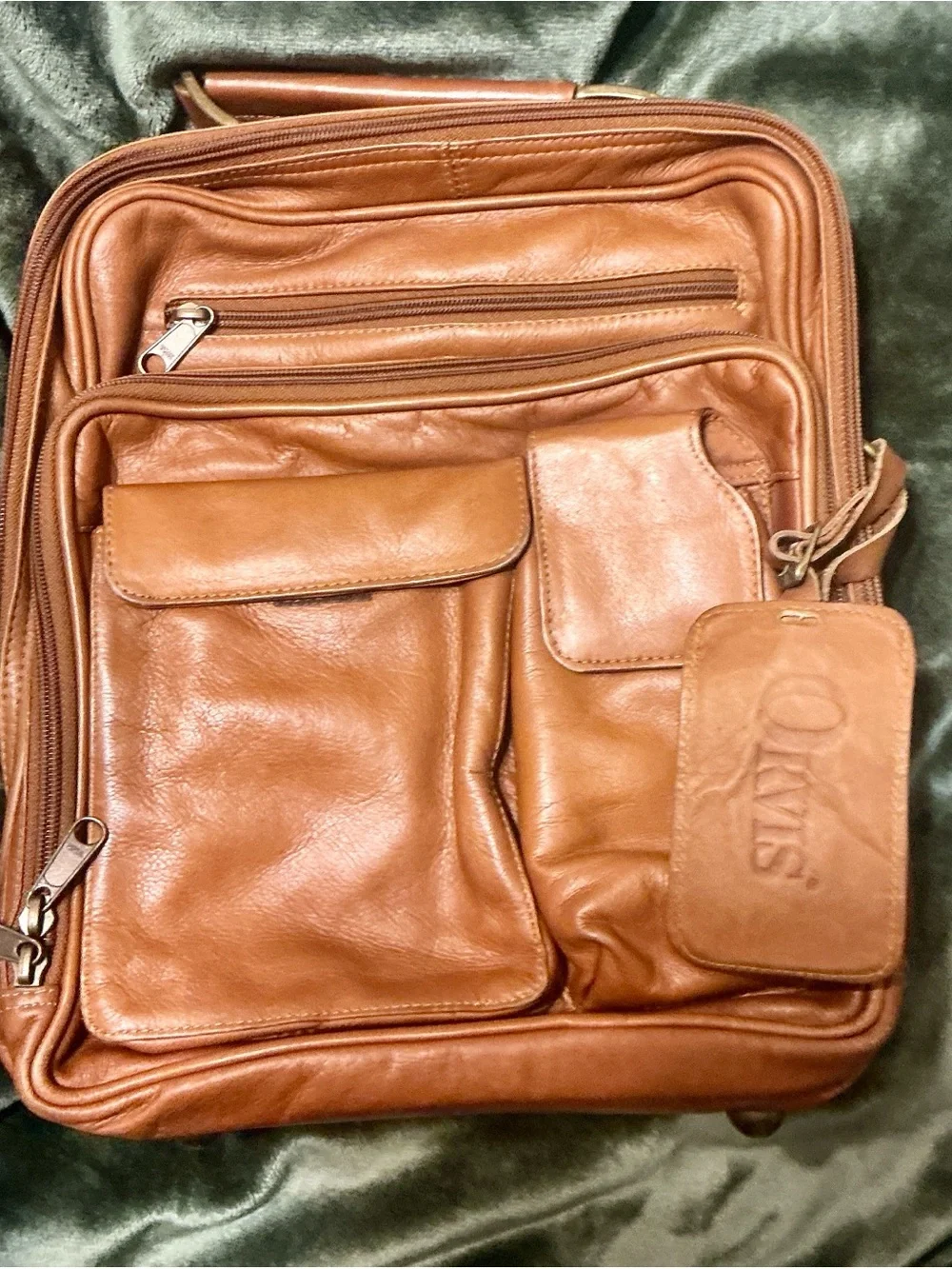 Vintage Orvis tan leather bag